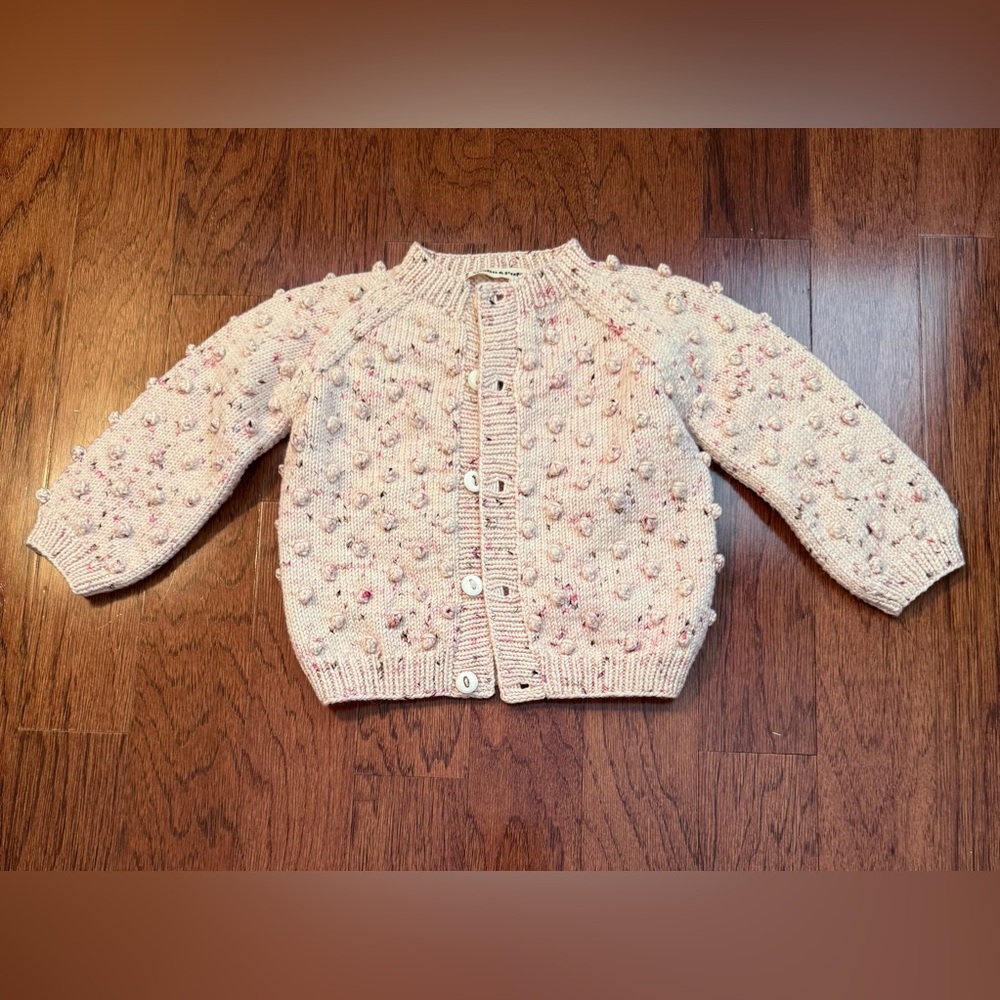 Misha & Puff Pink Confetti Cardigan 18-24 months NWOT - Picture 1 of 4